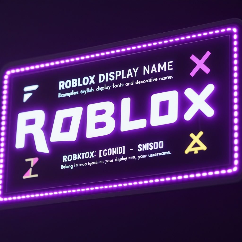 Examples of stylish Roblox display names using Unicode fonts and decorative symbols