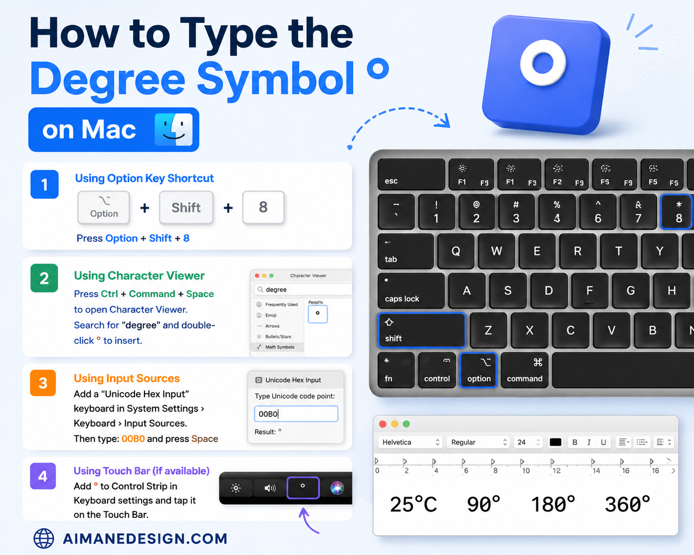 How to Type the Degree Symbol on Mac