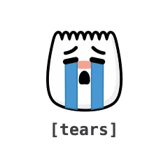 Tears — the TikTok emoji produced by the [tears] code