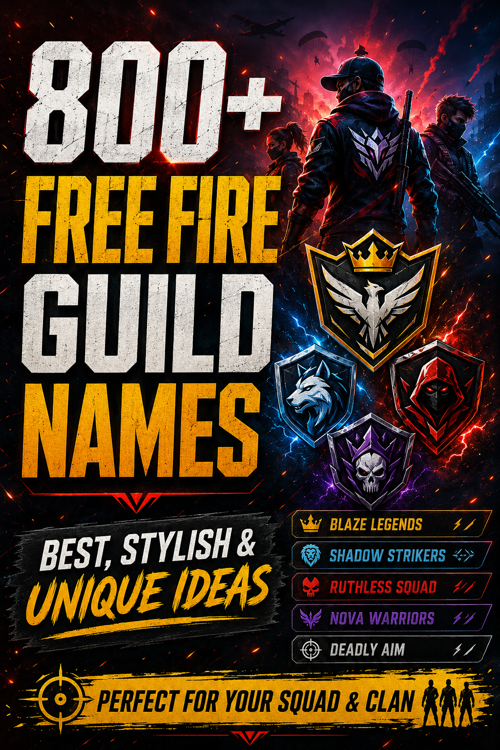 best Free Fire guild names