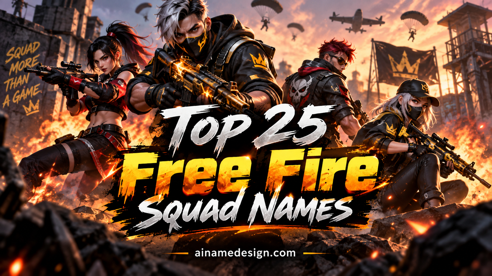 Top 25 Free Fire Squad Names
