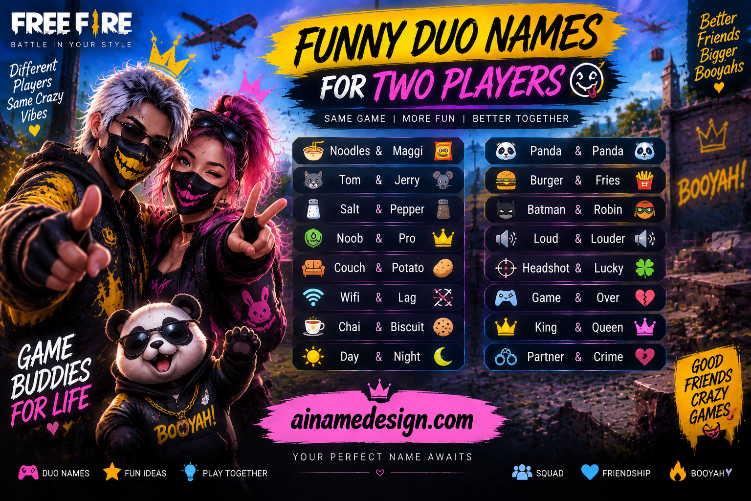 Funny Duo Names for Two Players