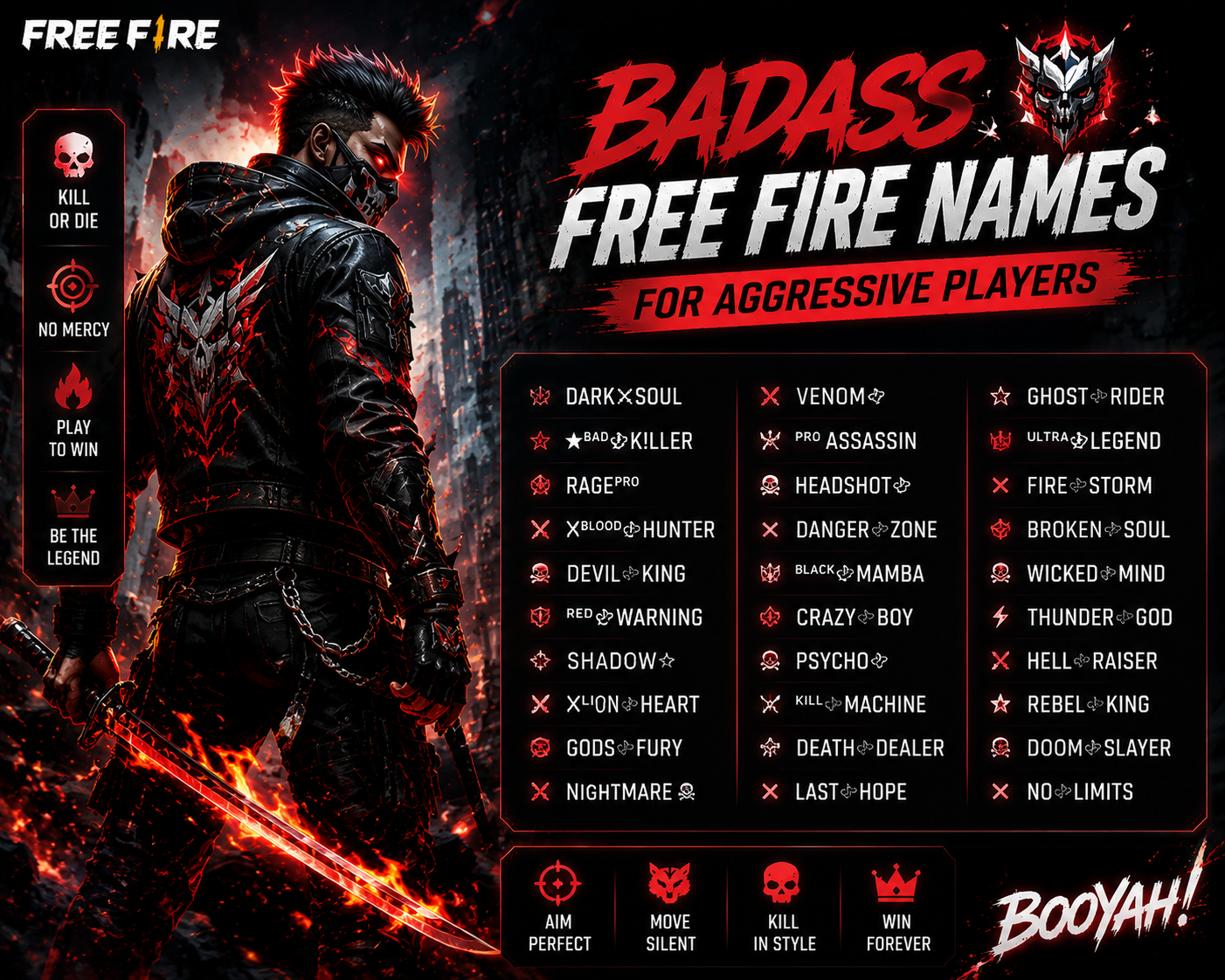 Badass Free Fire names for aggressive players