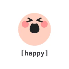 Happy — the TikTok emoji produced by the [happy] code
