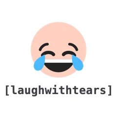 Laugh With Tears — the TikTok emoji produced by the [laughwithtears] code