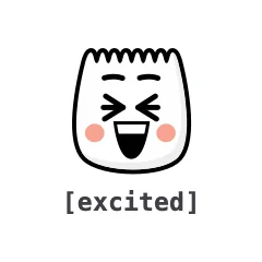 Excited — the TikTok emoji produced by the [excited] code