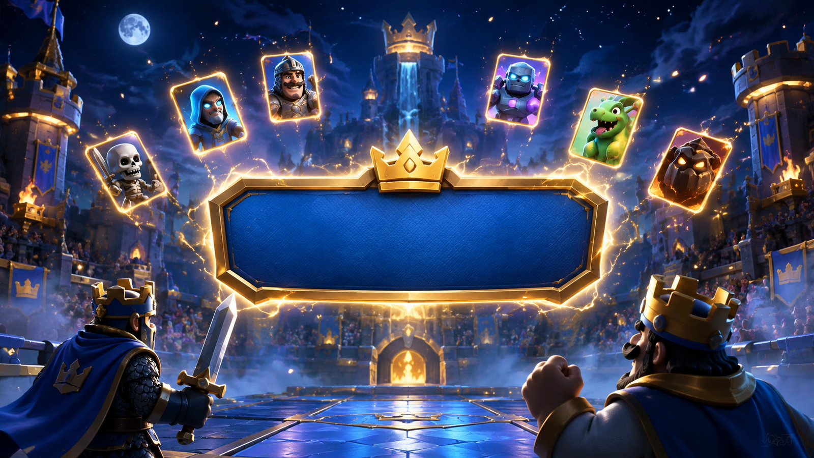 Good Clash Royale Names banner image with glowing arena