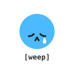 Weep — the TikTok emoji produced by the [weep] code