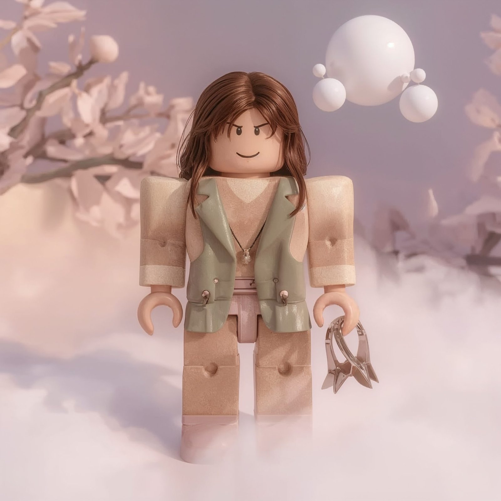 Aesthetic Roblox girl avatar with muted tones and minimal styling