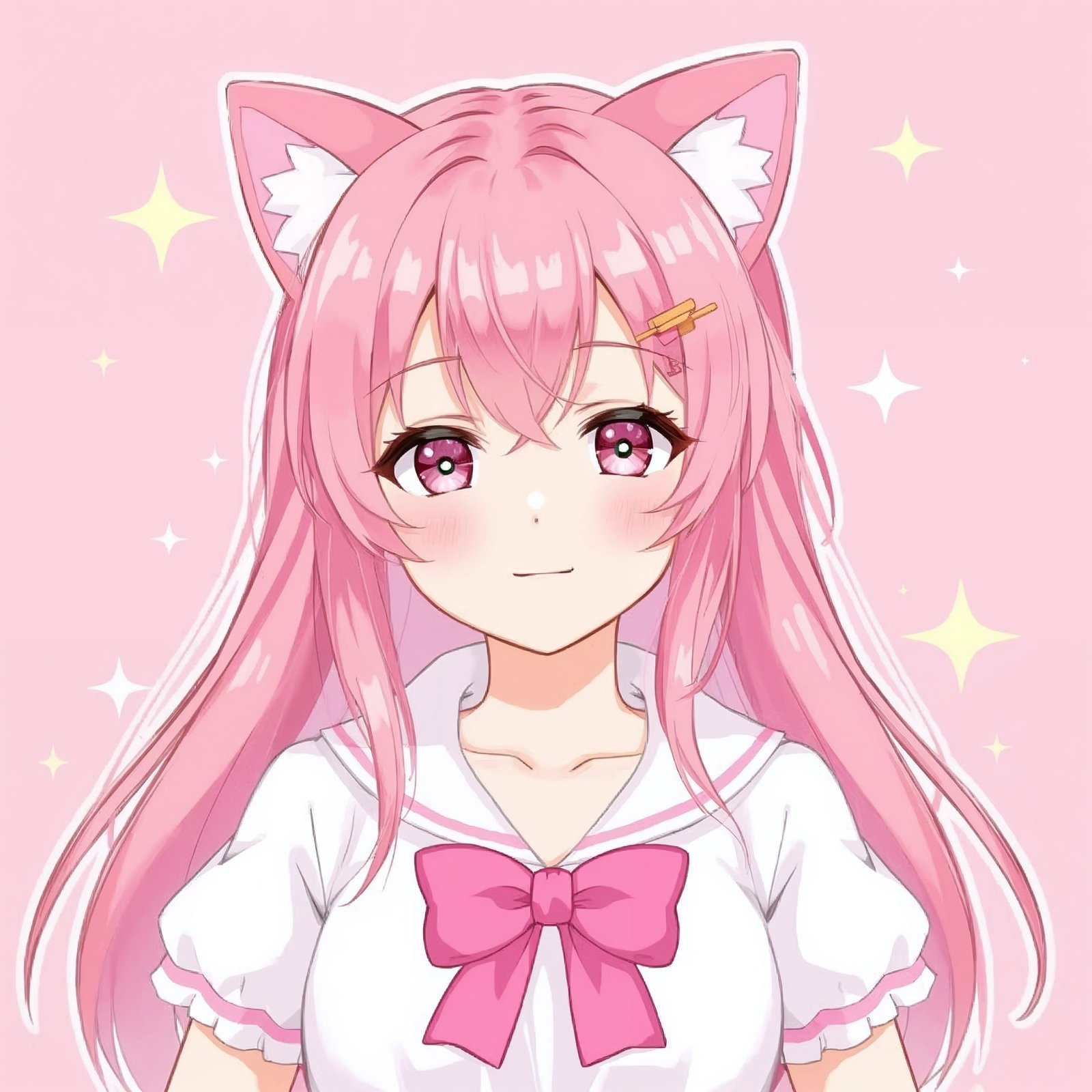 Kawaii Roblox girl avatar with cat ears and pastel styling