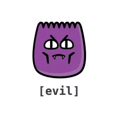 Evil — the TikTok emoji produced by the [evil] code