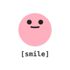 Smile — the TikTok emoji produced by the [smile] code