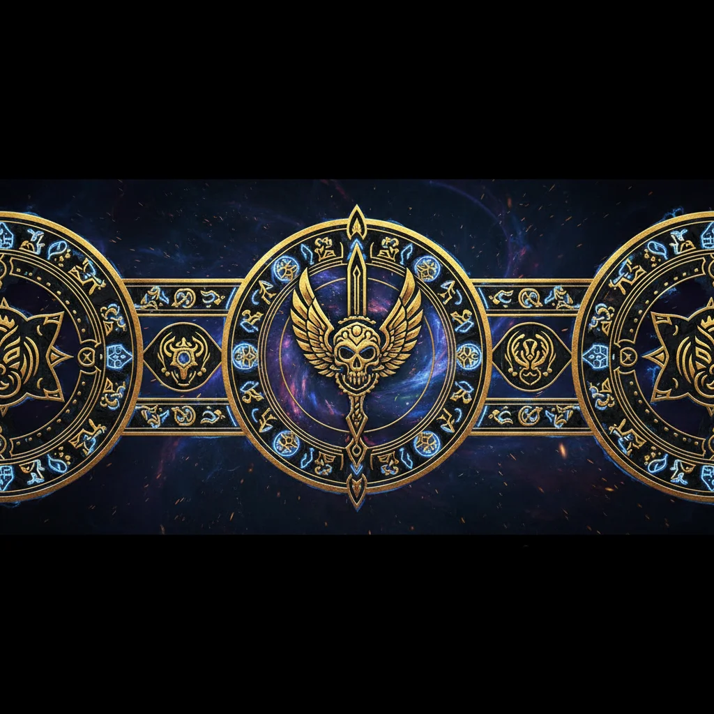 Symbol-based Free Fire nicknames theme with ornate glowing glyphs
