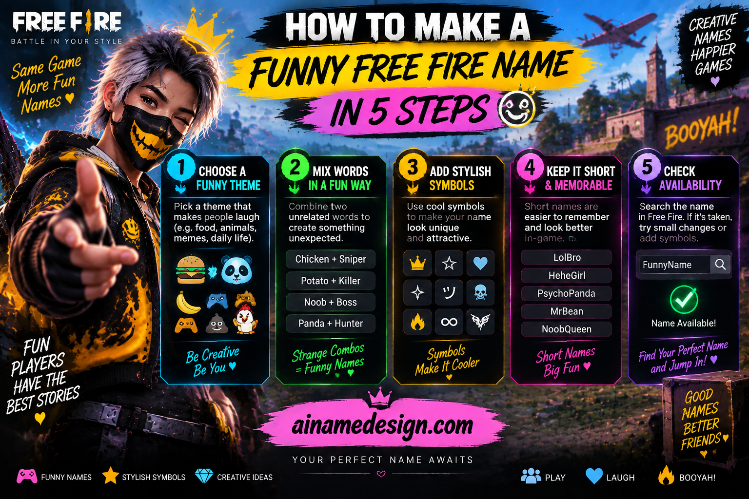 How to Make a Funny Free Fire Name in 5 Steps