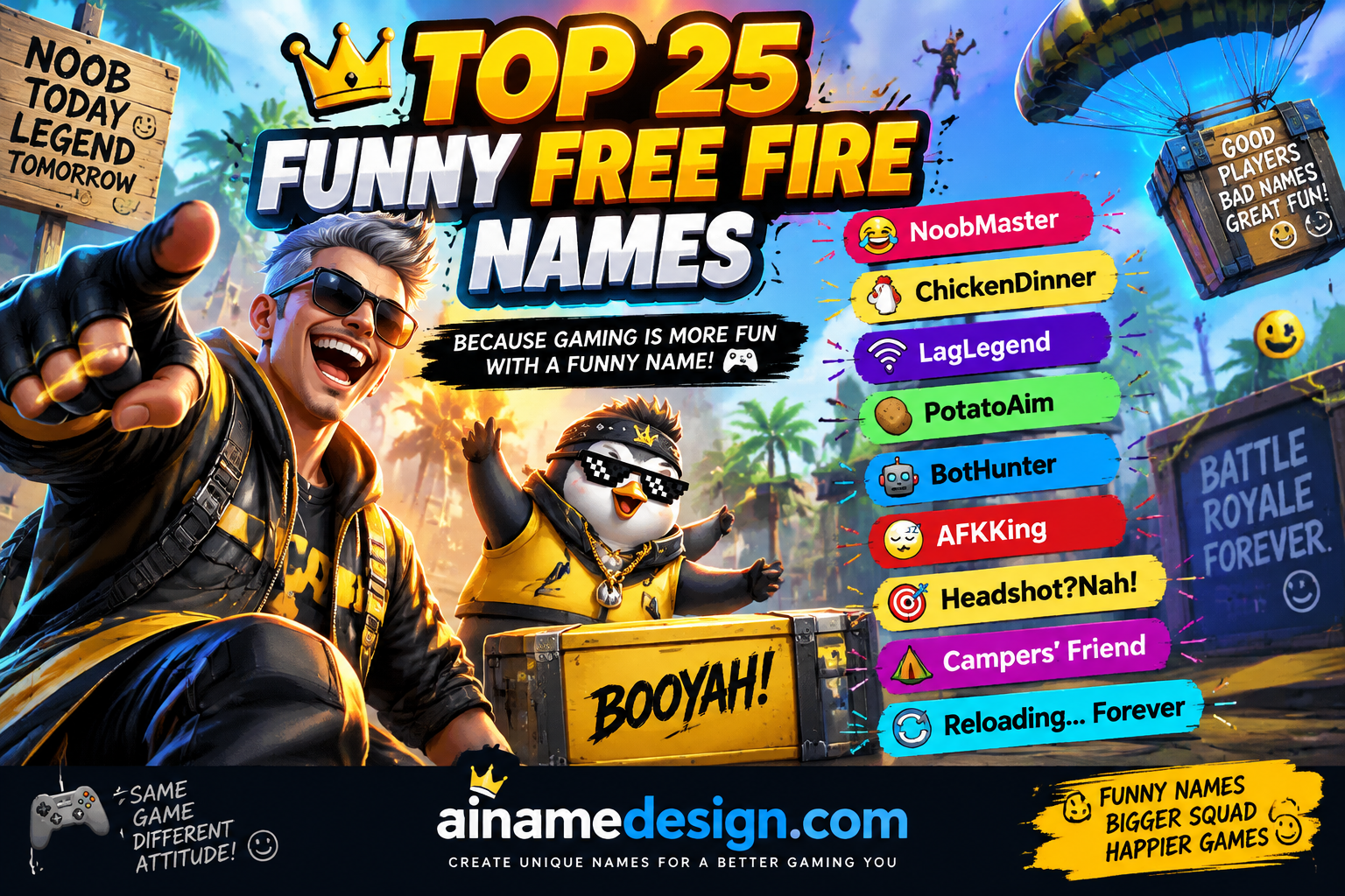 Top 25 Funny Free Fire Names