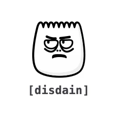 Disdain — the TikTok emoji produced by the [disdain] code