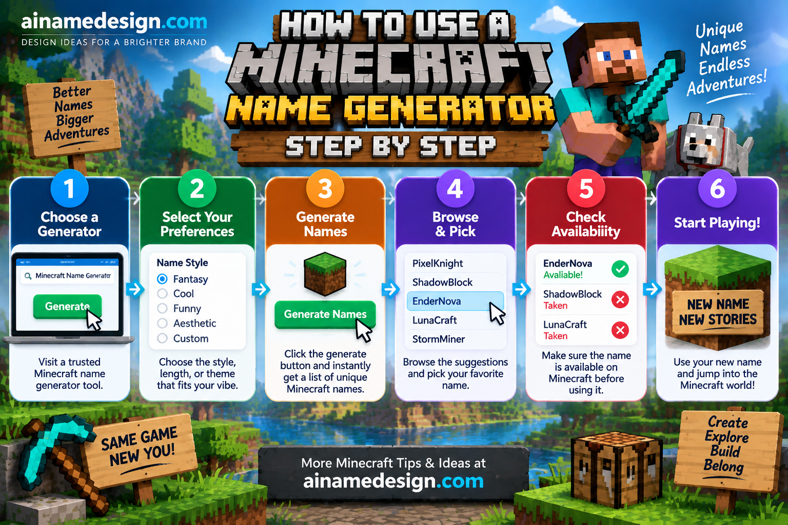 How to Use a Minecraft Name Generator