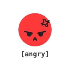 Angry — the TikTok emoji produced by the [angry] code