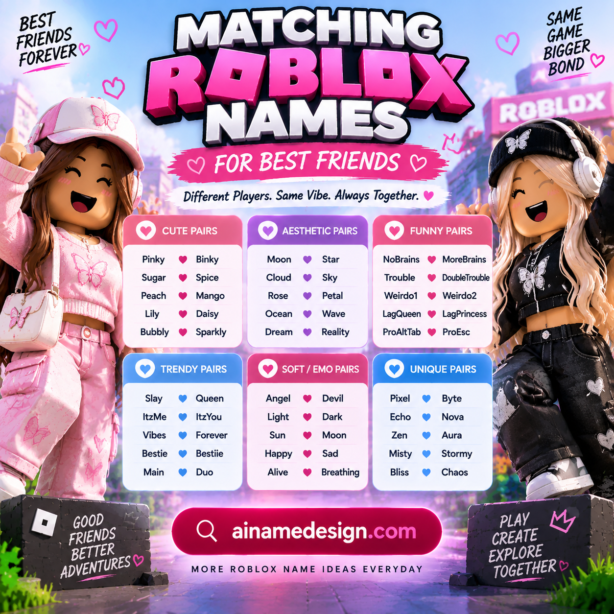 Matching Roblox Names for Best Friends