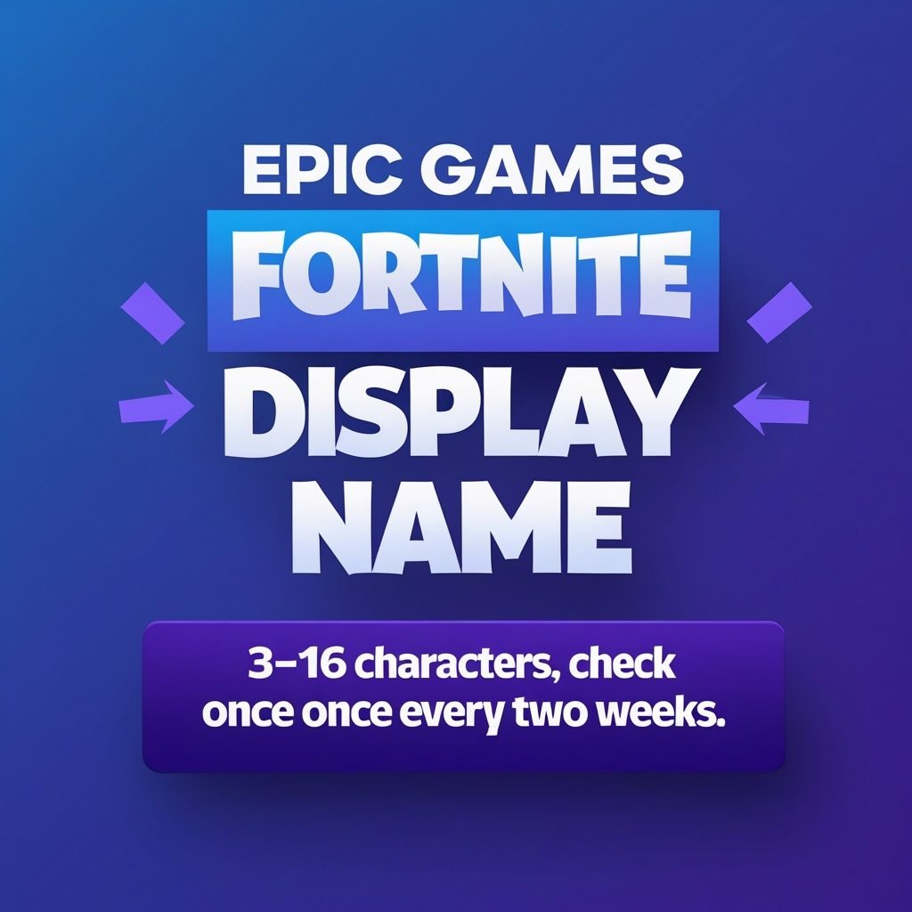 Epic Games Fortnite Display Name rules and character limits