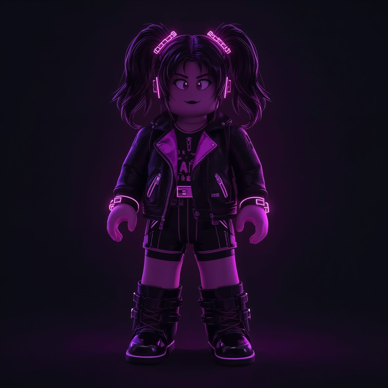 Cool Roblox girl avatar with edgy neon style