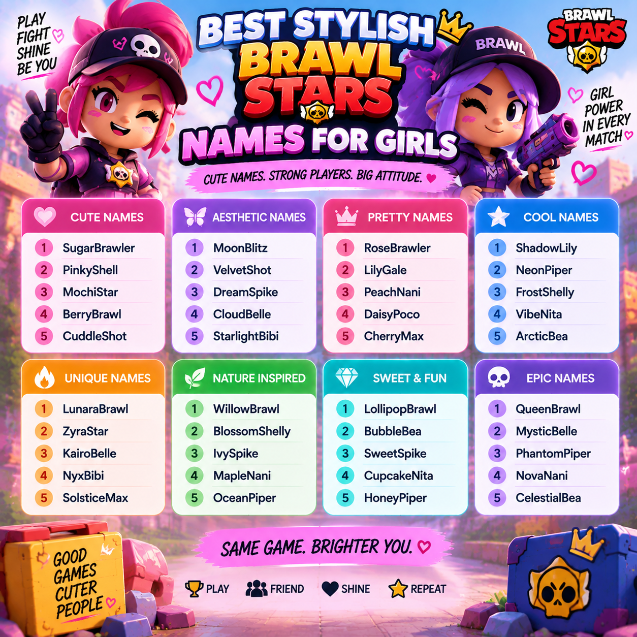 Best Stylish Brawl Stars Names for Girls