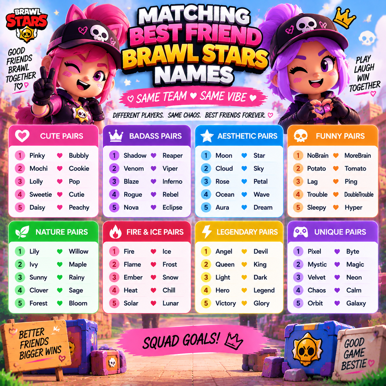 Matching Best Friend Brawl Stars Names