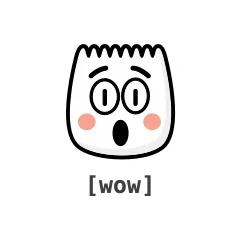 Wow — the TikTok emoji produced by the [wow] code